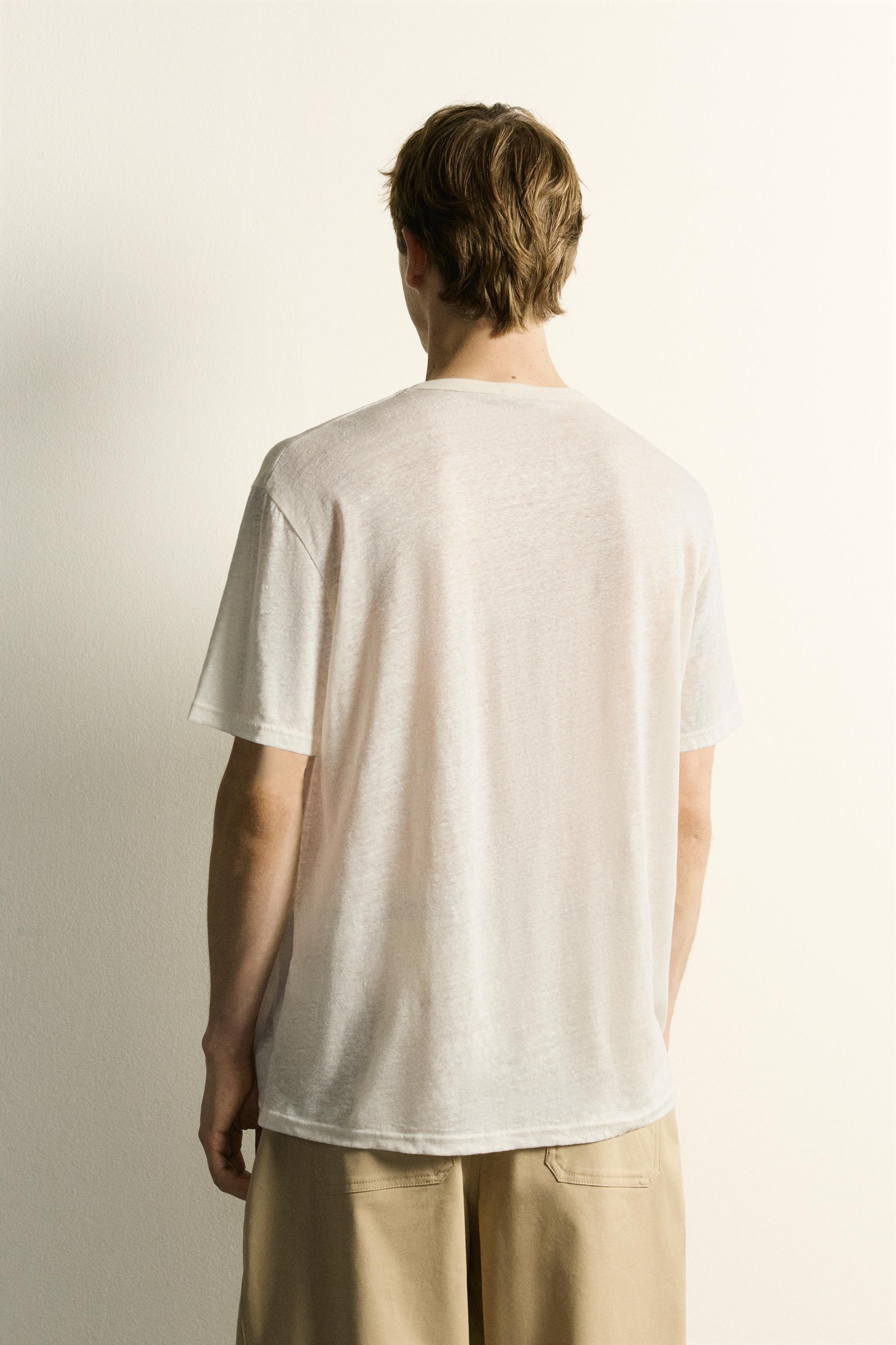 RELAXED FIT 100% LINEN T-SHIRT
